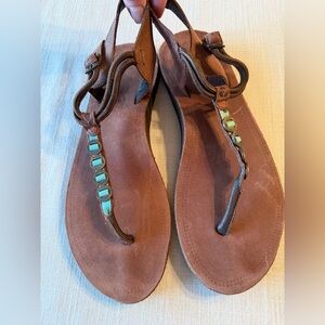 Reef Brown Sandals with Turquoise Details